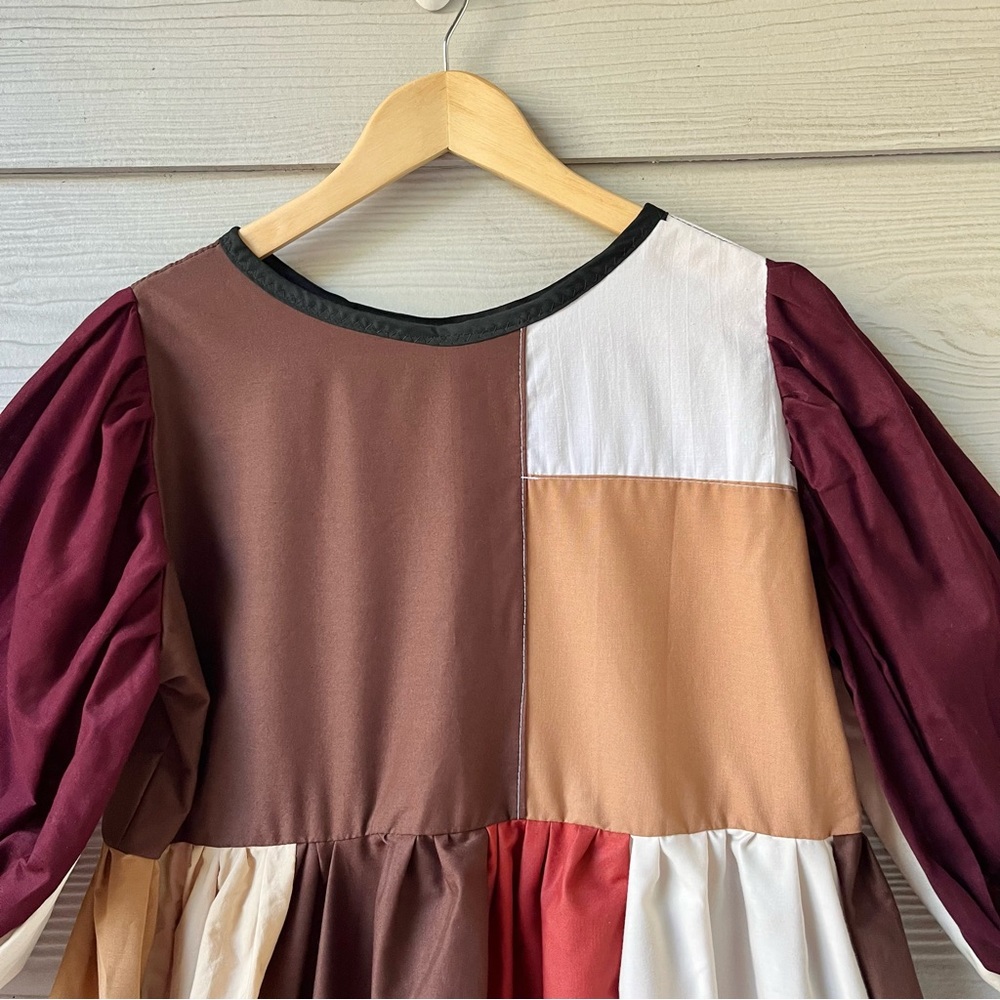 Handmade Upcycled Vintage Christian Dior Puff Sleeve Quilted Dress SKU 10171 - Picture 9 of 16